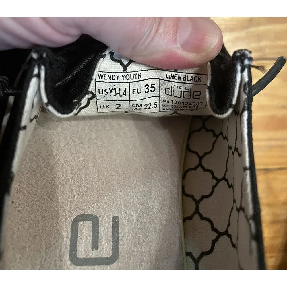 Hey Dude Wendy Linen‎ Black Size 3